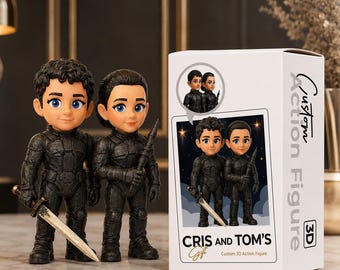 Custom Couple Action Figure Gift – Personalized 3D Figurine from Photo – Unique Anniversary Gift for Him & Her – Custom Mini Me Statue