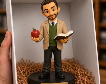 Teacher 3D Figure Gift – Custom 3D Teacher Bobblehead– Unique Appreciation Gift for a Teacher, Mentor, Professor, Assistant