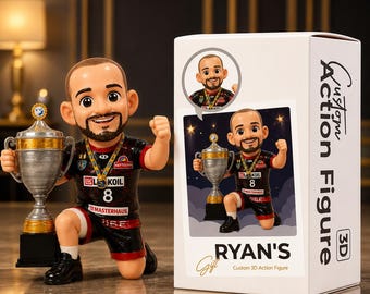 Custom Volleyball Player Figurine Gift | Personalized 3D Action Figure with Trophy | Sports Champion Keepsake | Handmade Athlete Mini Statue
