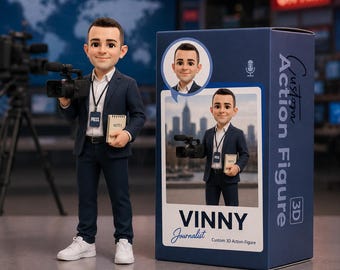 Custom Journalist Action Figure – Personalized Reporter Gift for Journalists & Media Professionals