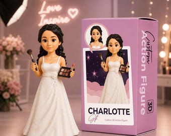Custom Makeup Artist Action Figure, Personalized Beauty Doll Gift for Women, Cute 3D Figurine with Custom Box, Makeup Lover Gift