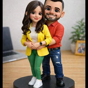 Custom Couple Caricature Figure– Personalized 3D Bobblehead from Photo image 10