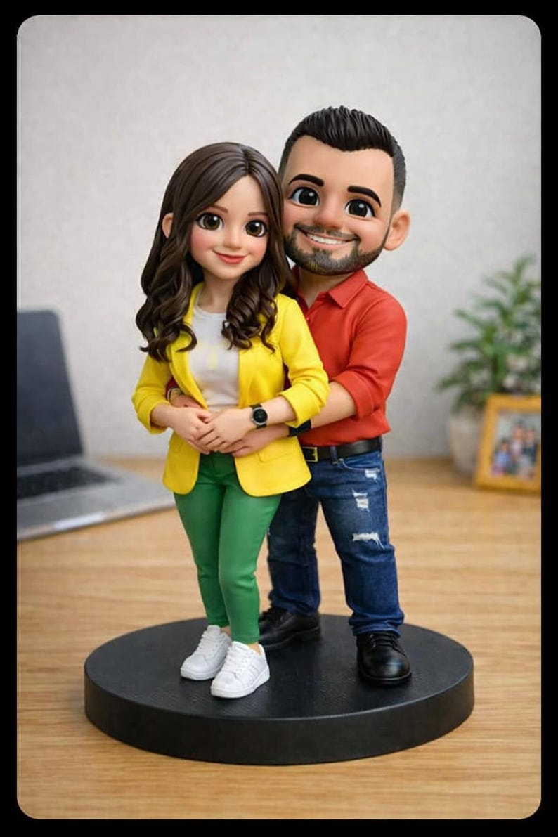Custom Couple Caricature Figure– Personalized 3D Bobblehead from Photo image 10