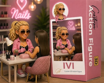 Custom Nail Technician Figurine, Personalized Manicurist Doll, Nail Artist Gift, Custom 3D Figure, Beauty Salon Decor, Gift for Nail Tech