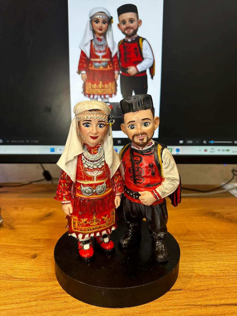 Custom Couple Caricature Figure– Personalized 3D Bobblehead from Photo image 9