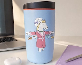 Custom SmoothSip Style Tumbler, Sharon Playful Little Horse Illustration Cup, Personalized Artist Coffee Gift