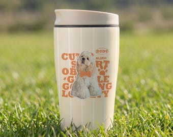 Personalisierte Haustierfoto OWALA Becher, 12 Unze kundenspezifische Hundekatzenwasserflasche, niedliches isoliertes Geschenk für Haustier-Mamas