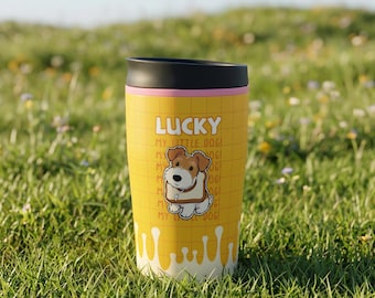 Kundenspezifische Hundekatzen-isolierte Wasserflasche, 12 Unzen OWALA-Art Haustier-Foto-Becher, personalisiertes Geschenk für Haustierliebhaber
