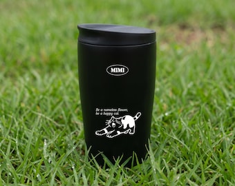Personalized Animal Photo Water Bottle, 12oz Custom Pet OWALA Tumbler, Cute Dog Cat Gift, Stainless Steel Cup