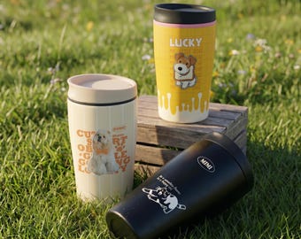 Benutzerdefinierte Haustier isolierte Wasserflasche, 12 Unzen OWALA Becher, personalisierte Hundekatzenflasche, niedliches Geschenk für Tierliebhaber
