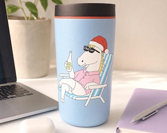 Bicchiere Sharon Art, tazza da caffè SmoothSip Slider da 350 ml, in acciaio inossidabile, regalo perfetto per lei.