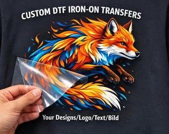 DTF Transfer – Dein Logo / Motiv auf Textilien – personalisierte Bügelbilder-Sublimationsdruck ( Bügelbild ) Bedrucken