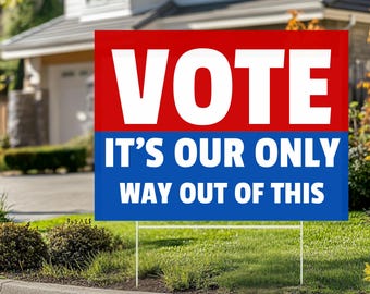 Vote Yard Sign | Midterms Yard Sign | Voting Rights Yard Sign | Election Yard Sign | 18x24 | Printed Both Sides | Free Stake