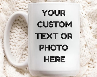Custom Photo Coffee Mug Gift For Him Her Couples Office Mugs, Company Coffee Cups, Business Mugs