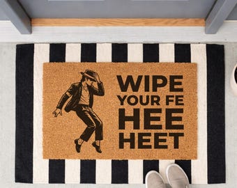 Wipe Your Feet Doormat – Funny MJ Welcome Mat | Pop Culture Front Porch Decor | Unique Gift for Music Lovers