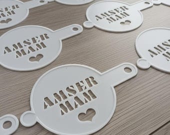 Welsh Coffee Stencils | Mam Mamgu Nain Panad Gift | Anrheg Panad Cymraeg | Latte Art