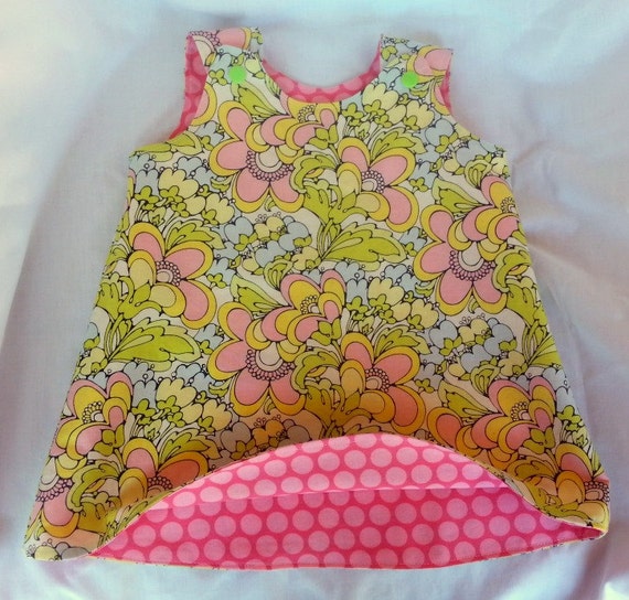 Items similar to Reversible baby dress, size 6 to 12 months, infant ...