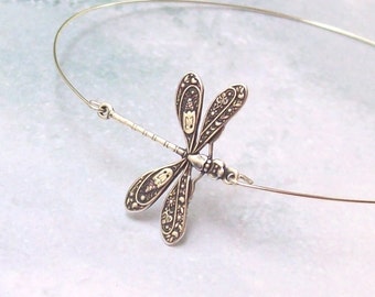 Dragonfly Bracelet, Dragonfly Bangle, arm bracelet, stacking bracelet, silver dragonfly, minimal, stainless, hypo allergenic, boho, insect