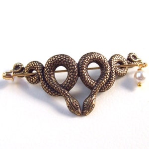 Gold Snake Shawl Pin, Gold Pin, gold shawl pin, reptile, lapel pin, stick pin, brass, hat pin, goth, fall fashion, gold scarf pin, snake pin