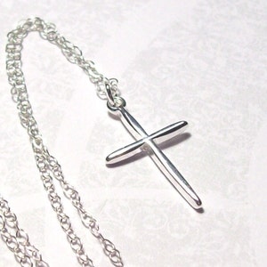 Sterling Silver Cross Necklace, Cross Charm Necklace, fall fashion, religious, christian cross