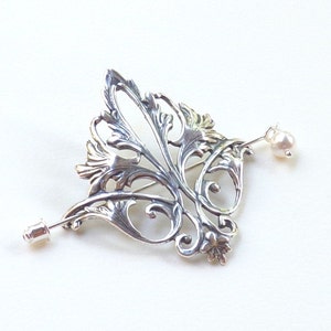 Fleur De Lis Shawl Pin, Fleur De Lis Scarf Pin, silver shawl pin, hair slide, oxidized, fall fashion, antique design, victorian