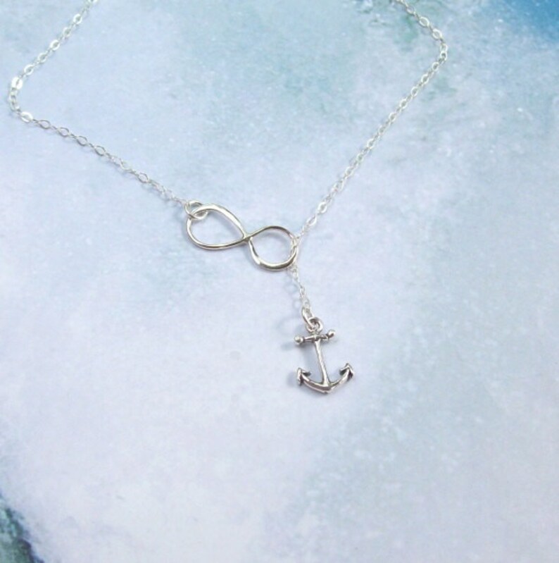 Anchor and Infinity Necklace Infinity Lariat Necklace Anchor Etsy