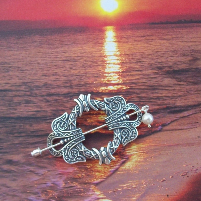 Silver Celtic Shawl Pin, Celtic Lapel Pin, silver shawl pin, mothers day, stick pin, hat pin, spring fashion, silver scarf pin image 5