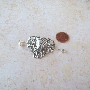 Celtic Shawl Pin, Celtic Lapel Pin, silver shawl pin, scroll, stick pin, hat pin, Irish, fall fashion, silver scarf pin image 3