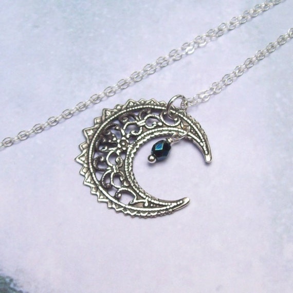 Aretes luna con estrella de filigrana Luna Joyas Wicca Paggan