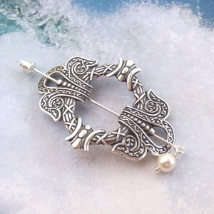 Silver Celtic Shawl Pin, Celtic Lapel Pin, silver shawl pin, mothers day, stick pin, hat pin, spring fashion, silver scarf pin image 1