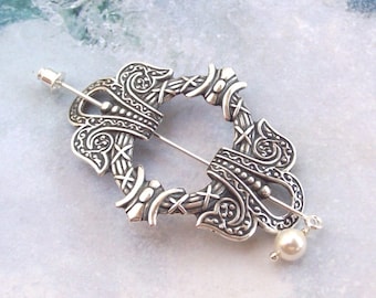 Silver Celtic Shawl Pin, Celtic Lapel Pin, silver shawl pin, mothers day, stick pin, hat pin,  spring fashion, silver scarf pin