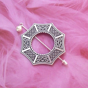 Silver Celtic Shawl Pin, Celtic Lapel Pin, silver shawl pin, stick pin, hat pin, octagon, fall fashion, silver scarf pin