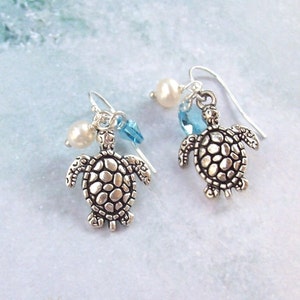 Sea Turtle Earrings Tropical Earrings Sterling Silver - Etsy