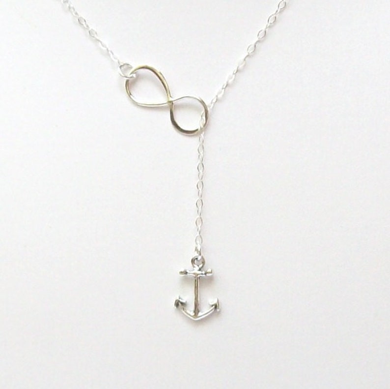 Anchor and Infinity Necklace Infinity Lariat Necklace Anchor Etsy