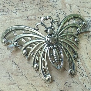 LG Butterfly Shawl Pin, silver shawl pin, scarf pin, insect, animal, silver butterfly