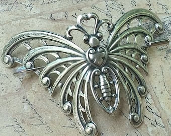 LG Butterfly Shawl Pin, silver shawl pin, scarf pin, insect, animal, silver butterfly