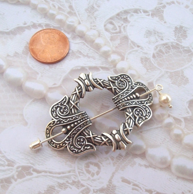 Silver Celtic Shawl Pin, Celtic Lapel Pin, silver shawl pin, mothers day, stick pin, hat pin, spring fashion, silver scarf pin image 3