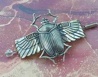 Silver Scarab Shawl Pin, Beetle Sweater Pin, silver shawl pin, fall fashion, silver scarf pin, egyptian, scarab pin, beetle pin