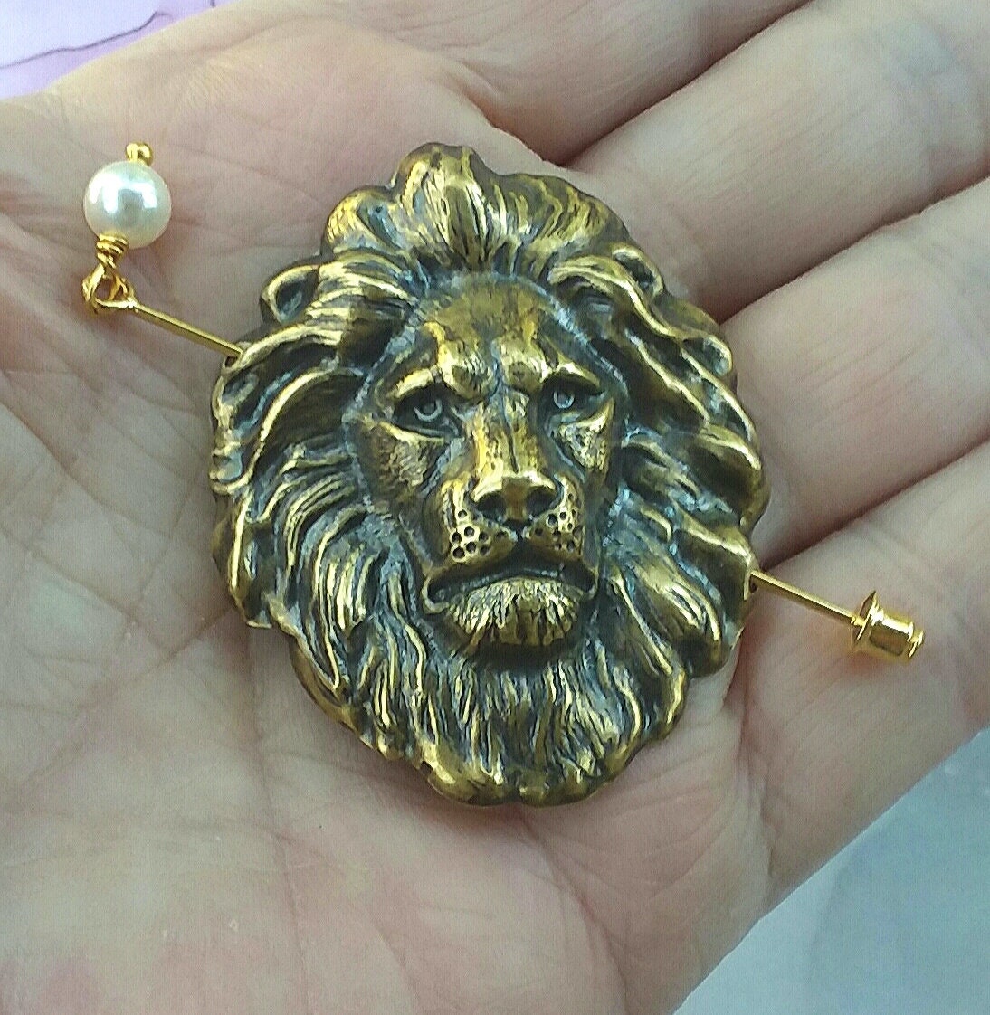 タイピン　K10　ゴールド　10金　ビンテージ　ライオンスターLion Star タイピン K10 ゴールド 10金 ビンテージ ライオンスターLion