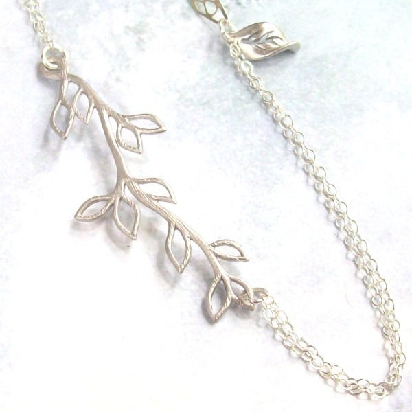 Tree Branch Anklet, Silver Anklet, Plus Size Bracelet, sterling silver, rhodium, spring fashion, woodland,