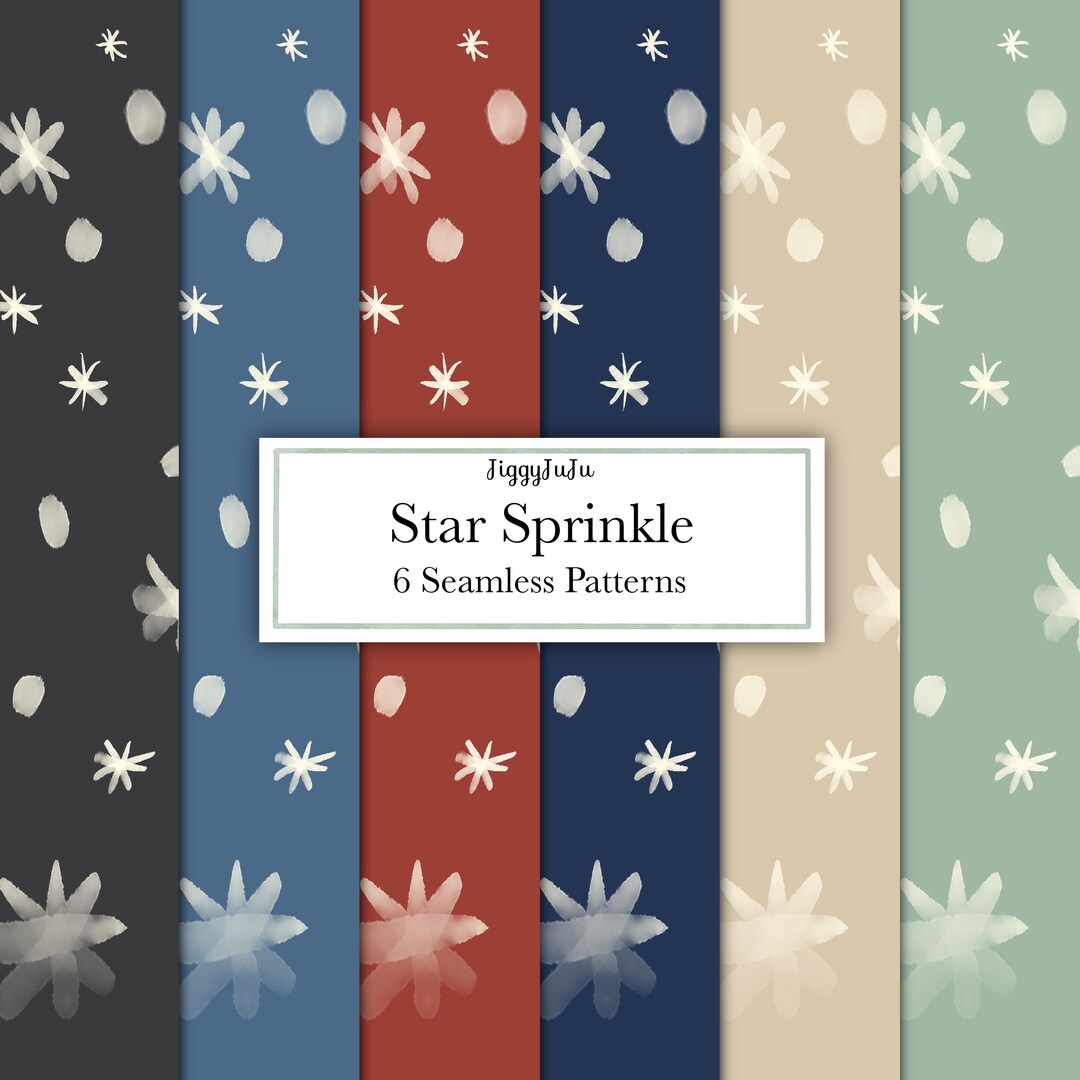 Snow Sprinkle Pattern Star Sprinkle Seamless Pattern | Traditional Colours | Digital Paper ...