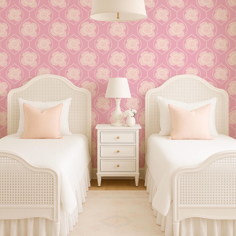 Lucky Clover Trellis Seamless Pattern in Blush Pink Delicate Hand Drawn ...