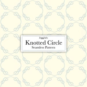 Sömlöst mönster med knutna cirkelgitter | Ankäggsblått | Geometriskt spaljémönster | Akvarellstil (digital nedladdning)