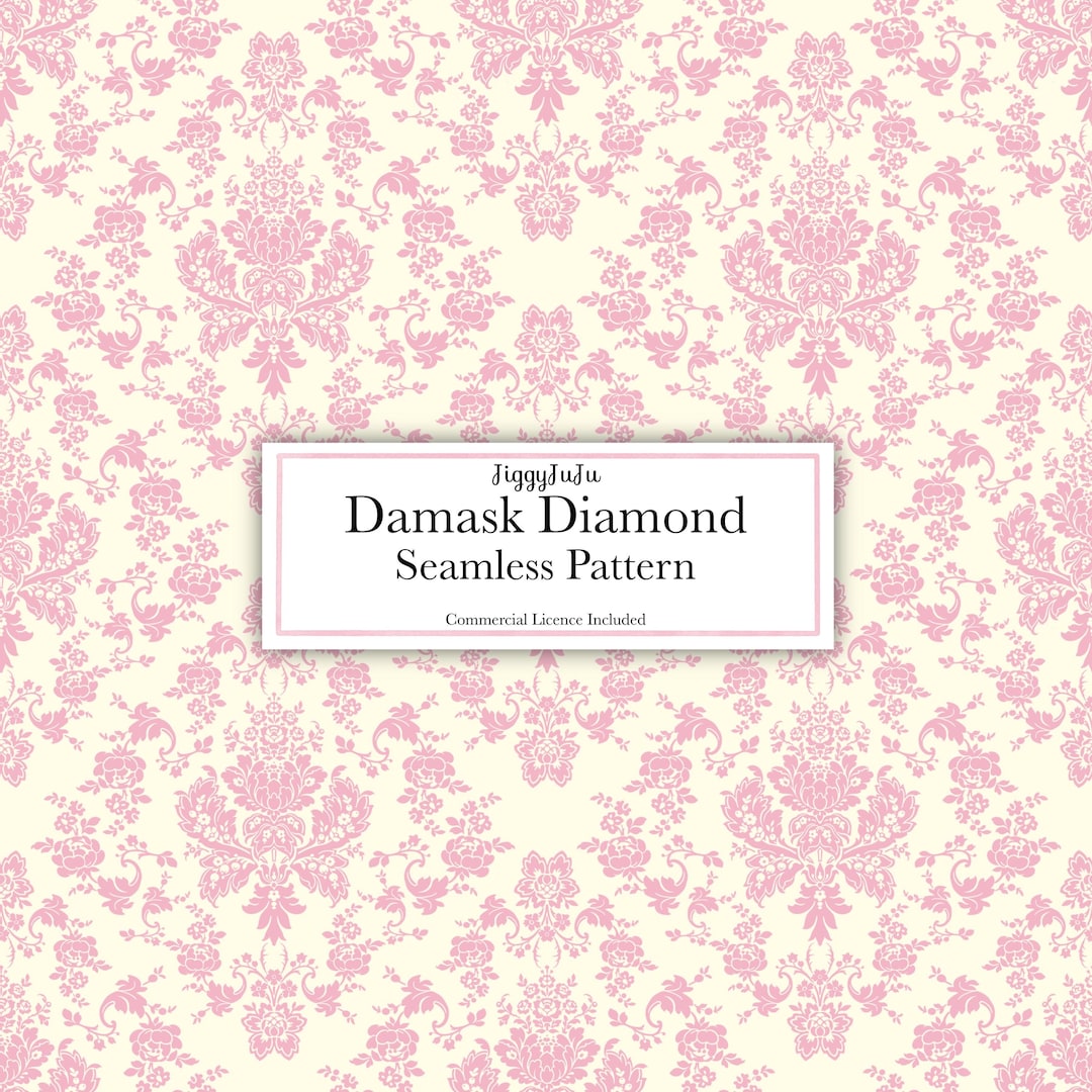 Blush Pink Damask Diamond | Digital Paper | Seamless Pattern | Vintage ...