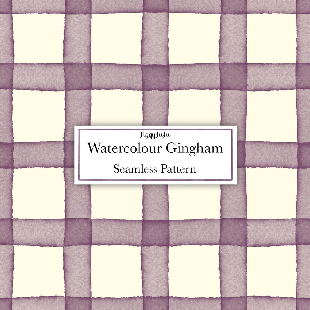 Plum Watercolour Gingham | Seamless Pattern | Digital Paper ...