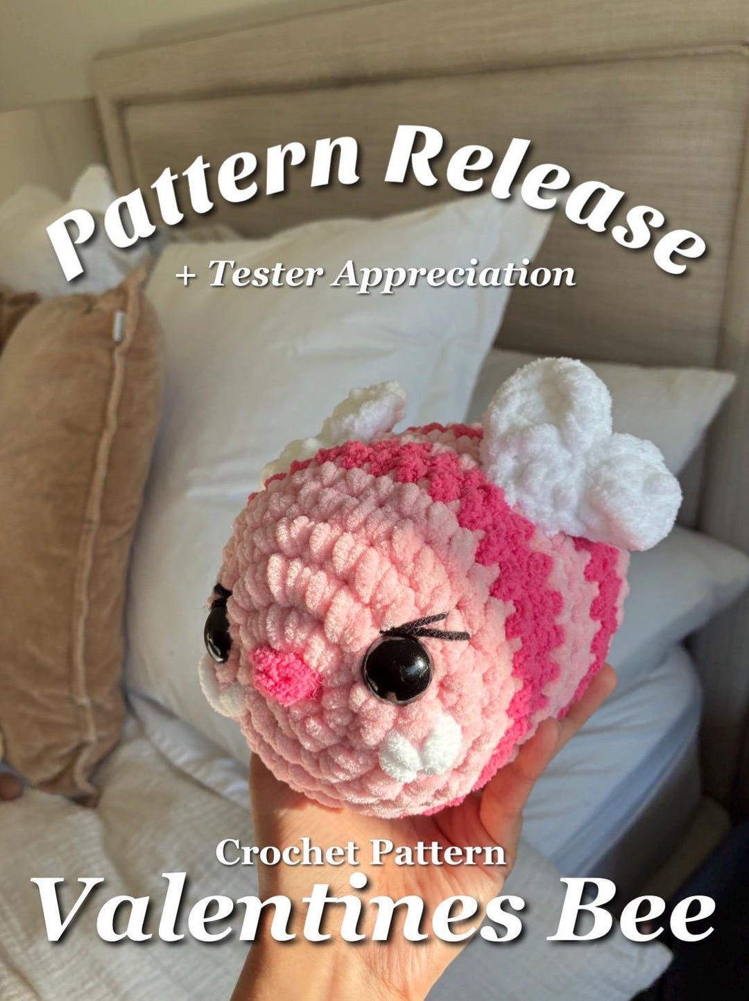 Chubby Valentines Bumble Bee | NO SEW | Crochet Pattern PDF | Tested ...