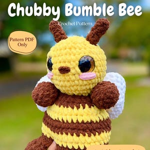 Patrón de peluche de abeja regordeta a crochet / Apto para principiantes, fácil de coser (descarga en PDF)