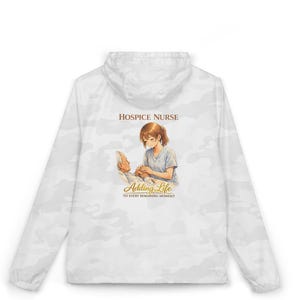Illustration einer Windjacke für Hospizpflegekräfte | Jedem Moment Leben einhauchen