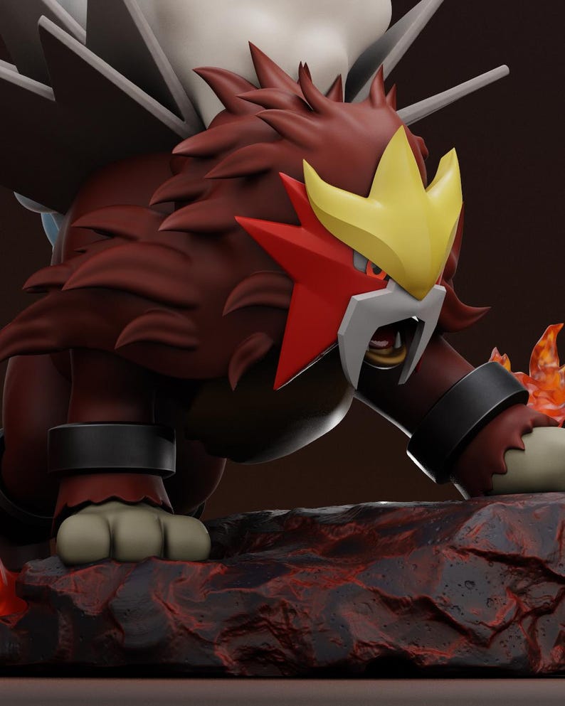 Pokemon – Entei | Legendary Volcano Beast STL Statue | 3D Print Model ...