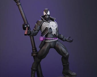 Symbiote Vengeance Enforcer | Corrupted Antihero Executioner | STL 3D PRINT | Dark Action Statue